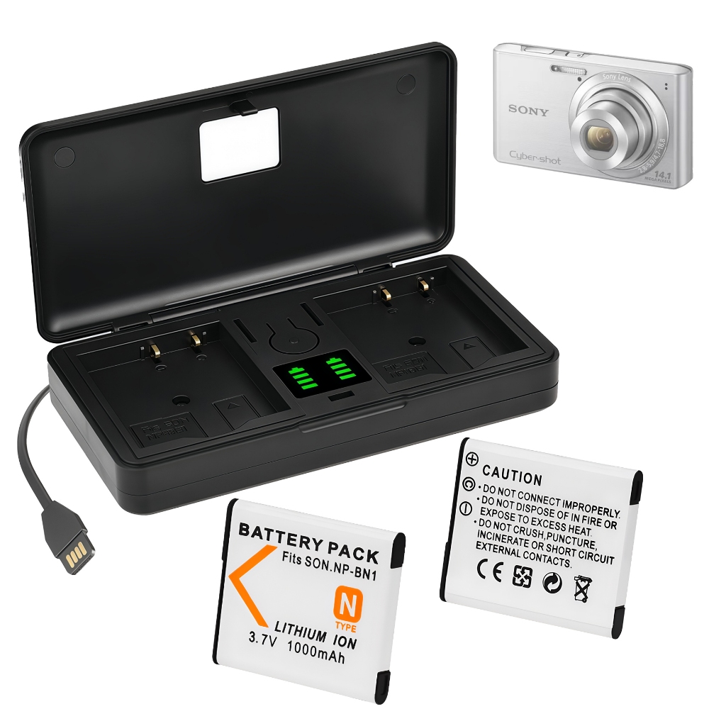 Carregador De Câmera Np-bn1 3.7V 1000mAh Bateria Decodificação Para Sony W510 Wx50 W610 W530 W570