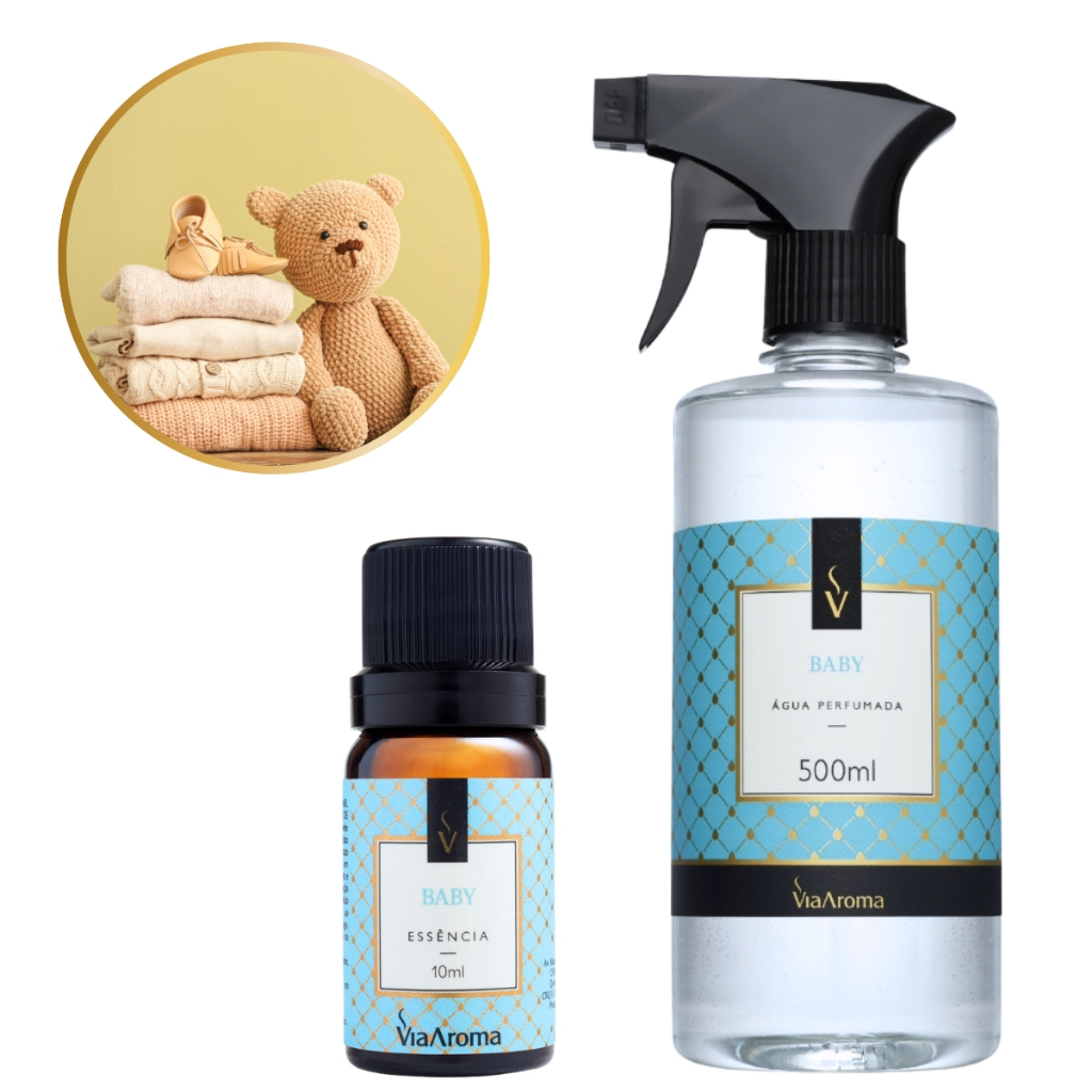 Água Perfumada para Roupa de Bebê Quarto de Bebê Essência Aromatizador Baby Via Aroma