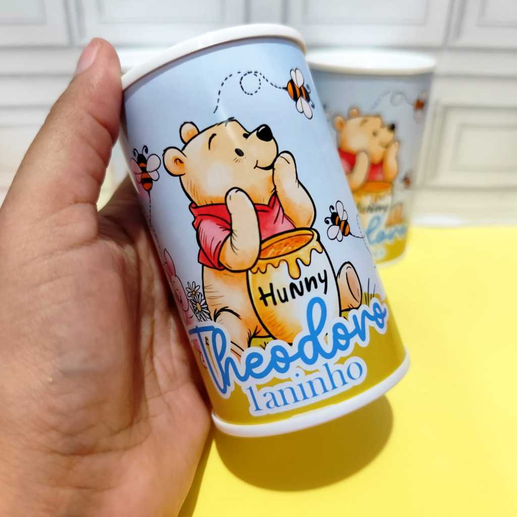 Cofrinho Personalizado URSINHO POOH AQUARELA - FAZEMOS EM TODOS OS TEMAS
