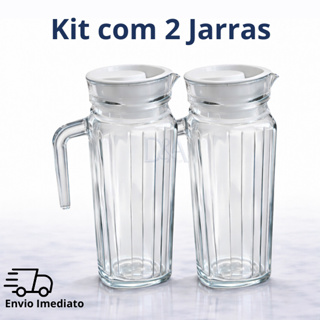 Jarra de Vidro Suiça 1L com Tampa Água Suco Vidro Resistente em Oferta na Shopee