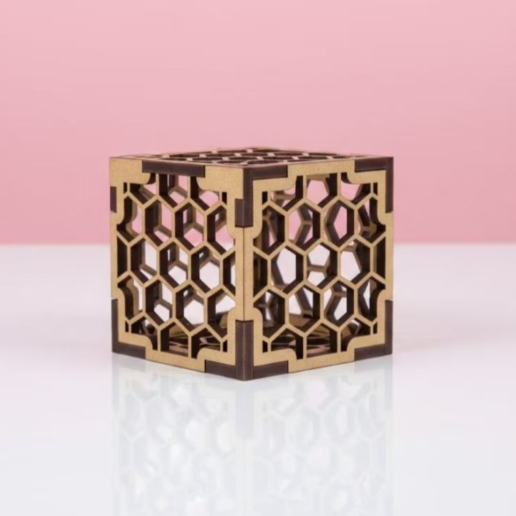 Cubo Colmeia Ursinho Pooh 5cm MDF Cru | Decoração Festa Abelhinha Mel (Ursinho Pooh / Abelhinha)