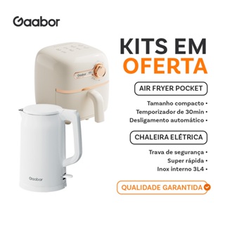 [Venda em combo]Gaabor 1,4L Air Fryer AF20M + Chaleira elétrica 1,7L EK20M Regulação Constante em Oferta na Shopee
