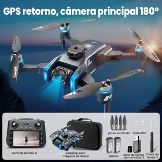 [GENAI] XT808 Drone com GPS com Tela，4K Câmera , Wi-Fi FPV Motor Brushless，Desvio de Obstáculos+ 2 Baterias