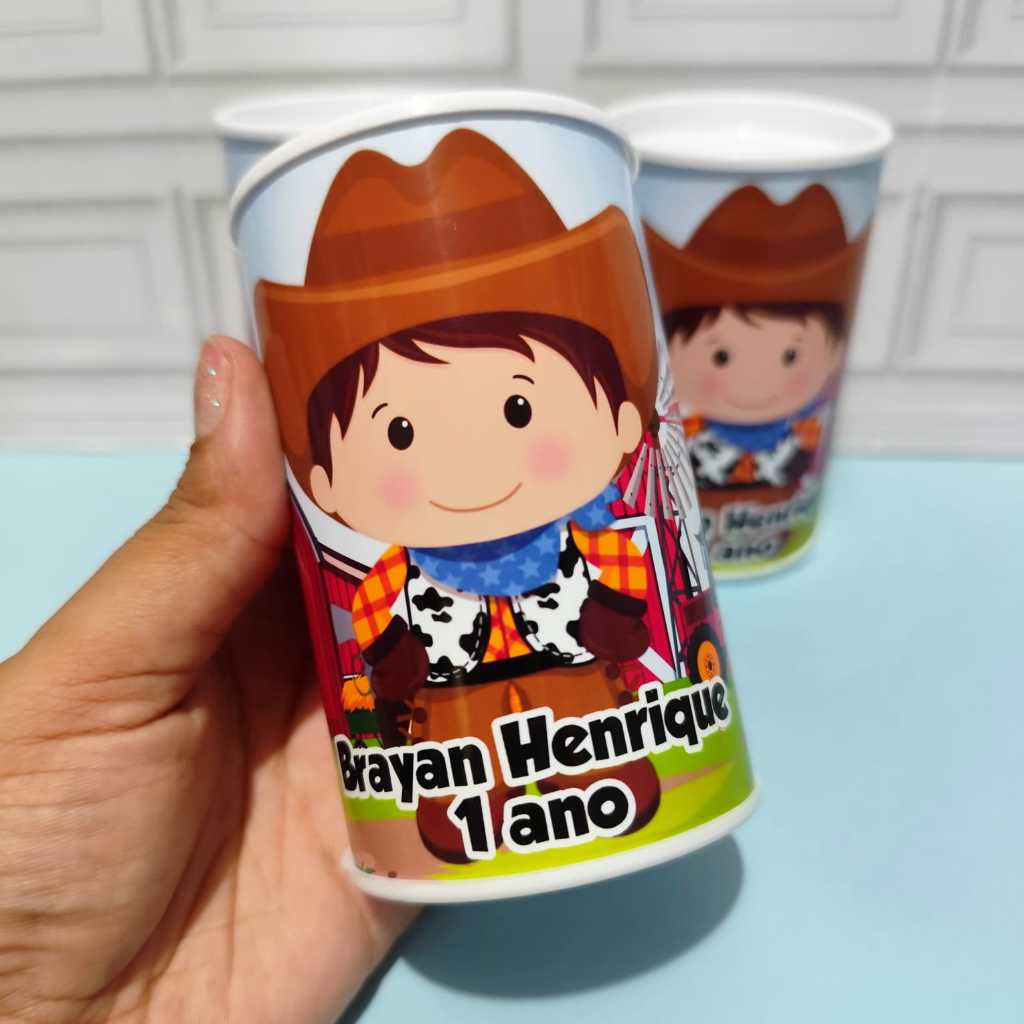 Cofrinho Personalizado Fazendinha Menino Lembrancinha Aniversário Infantil - FAZEMOS TODOS OS TEMAS