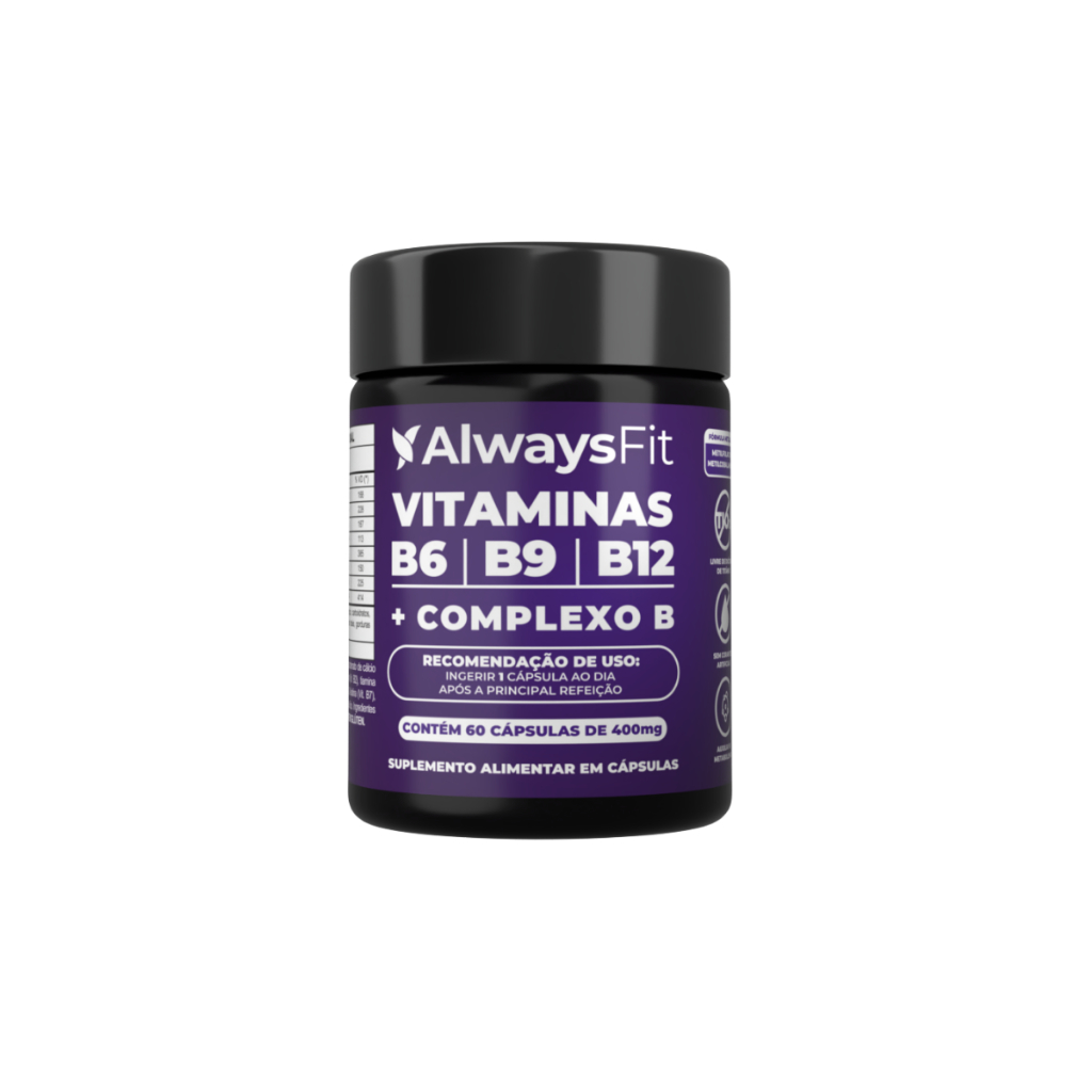 Complexo B - AlwaysFit - Forma Ativa B6 B9 (Metilfolato) B12 (Metilcobalamina) - Vitaminas B6 | B9 | B12  1 Un, 60 caps