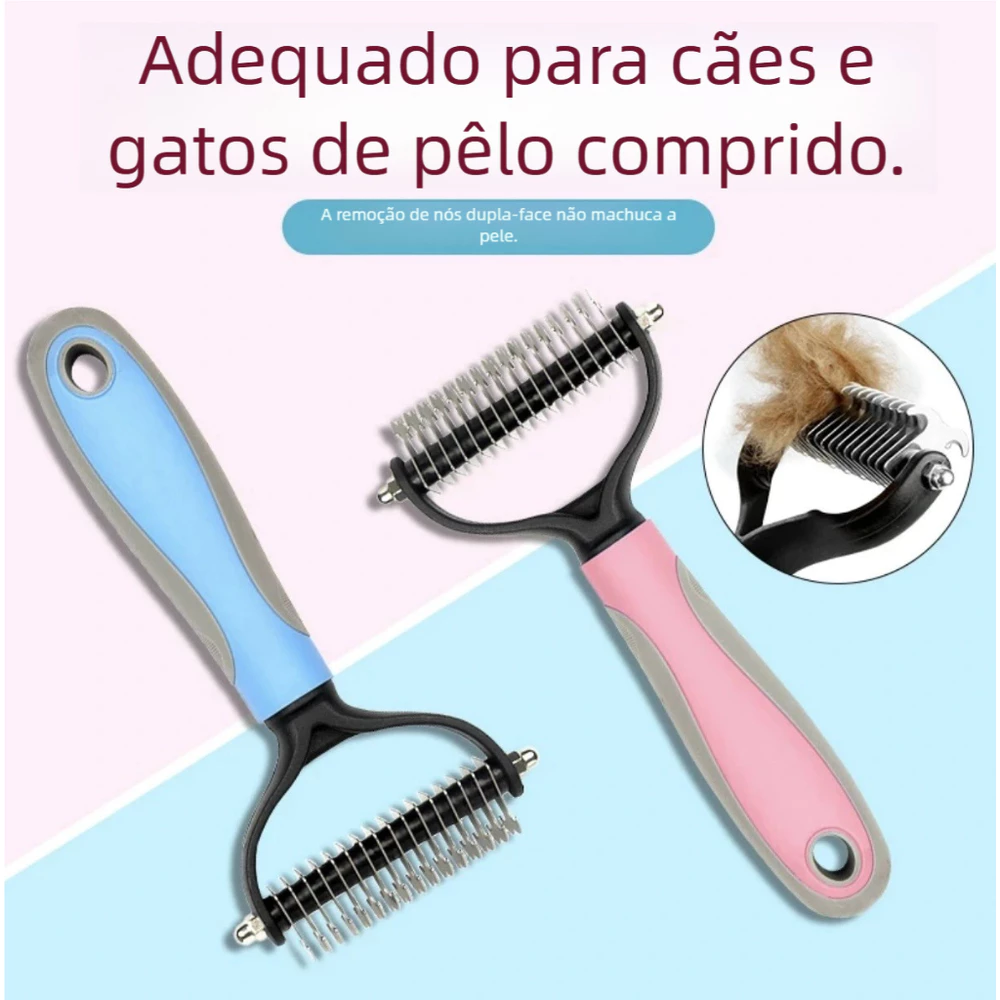 Removedor De Pelos Longos Pet - Rasqueadeira Rake para Cães e Gatos