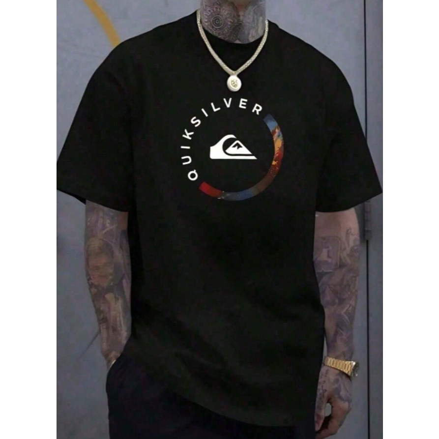 Camiseta Algodão Masculina QuikSilver Retro Lançamento Camisa Básica em Oferta na Shopee