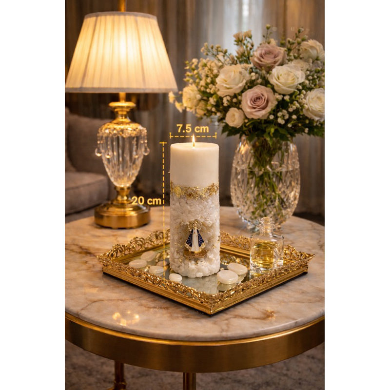 Vela gruta Nossa senhora aparecida decorativa aromática Artesanal