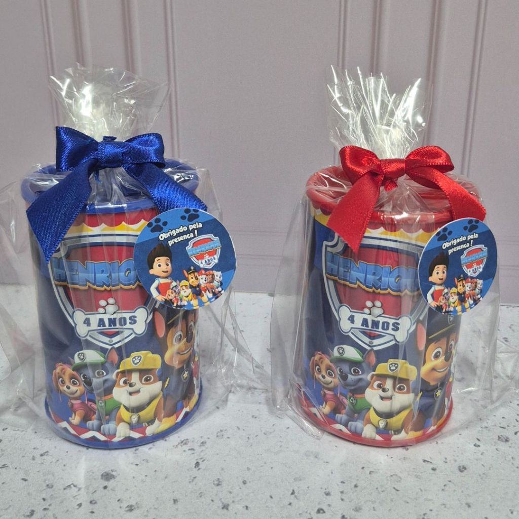 COFRINHO LEMBRANCINHA PERSONALIZADA PATRULHA CANINA | FESTA INFANTIL | COM LAÇO, TAG E EMBALAGEM em Oferta na Shopee