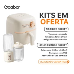 [Venda em conjunto] Gaabor Air Fryer 1,4L AF20M + Espremedor de Frutas Portátil USB 350 ml + 280 ml FP03T