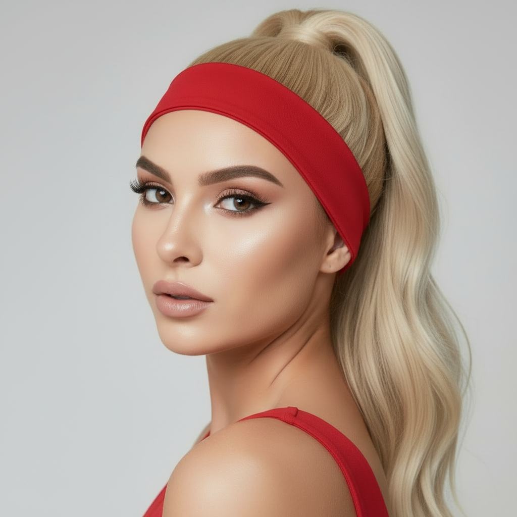 Kit 3 Faixas de Cabelo Corrida Feminina Elástica Fitness Academia Yoga