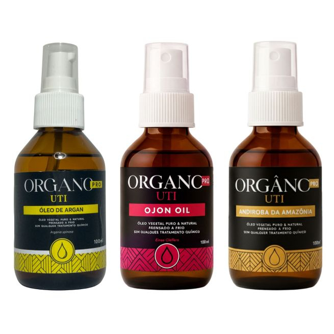 Kit Premium Luxury – Argan, Ojon e Andiroba – Óleos Vegetais 100% Naturais