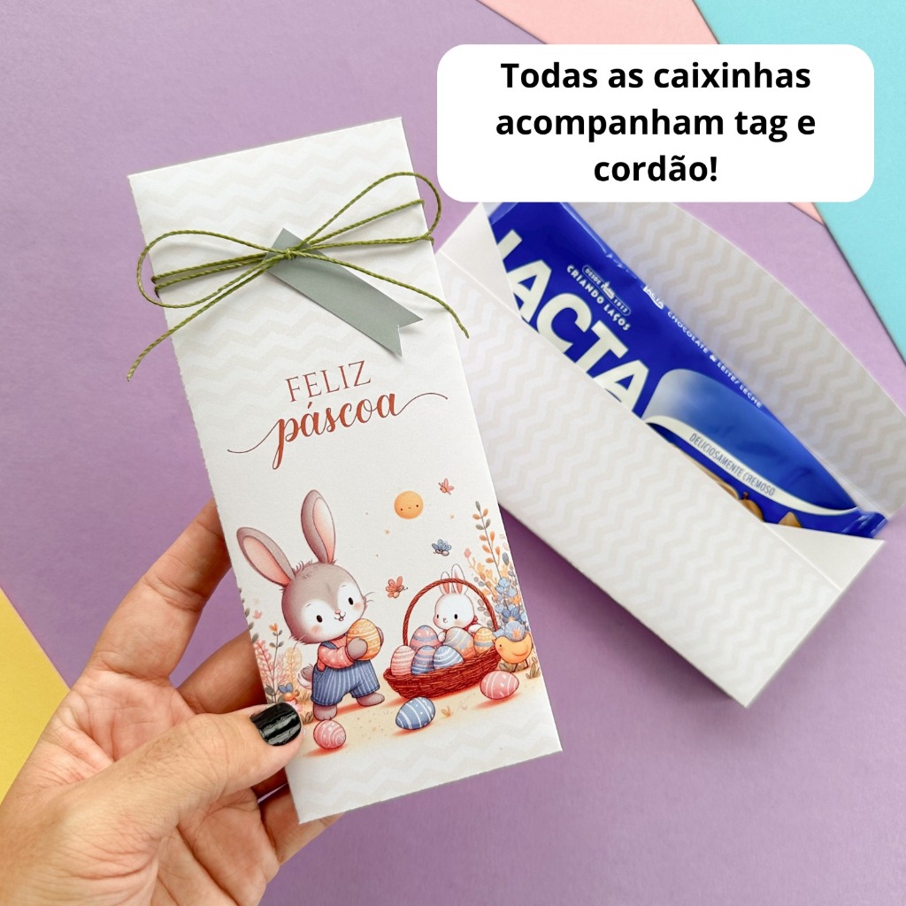 CAIXA PORTA BARRA DE CHOCOLATE DE COELHO PÁSCOA (Quantidades menores) em Oferta na Shopee