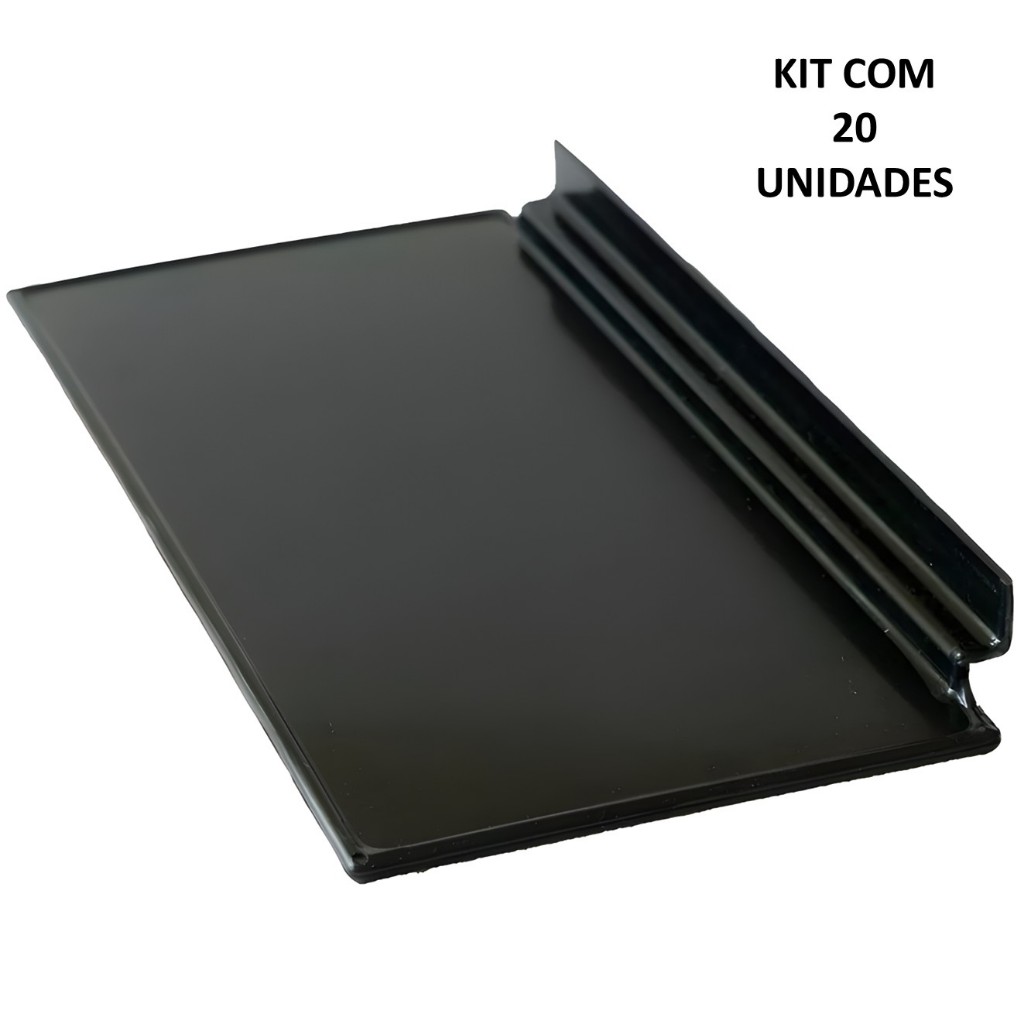 Kit 20 expositor para calçados adulto 27cm painel canaletado bandeja em PS preto plataforma em Oferta na Shopee
