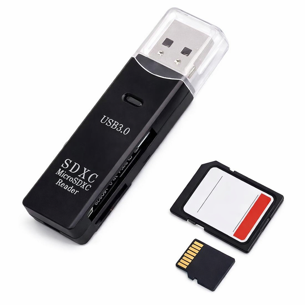Leitor de Cartão USB 3.0 Dual Slot 2 em 1 SD e Micro SD TF Compatível com SDHC SDXC MMC para Windows Mac e Linux em Oferta na Shopee