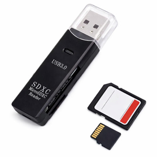 Leitor de Cartão USB 3.0 Dual Slot 2 em 1 SD e Micro SD TF Compatível com SDHC SDXC MMC para Windows Mac e Linux em Oferta na Shopee