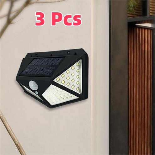 1/2/3 Pcs Luzes Solares Multifuncionais Impermeáveis 100 Luzes De Parede De Garagem LED Bateria em Oferta na Shopee