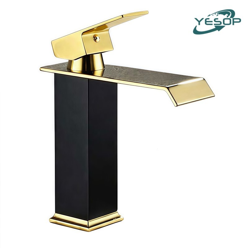 Torneira Pia Banheiro Dourada Preta Lavatorio Misturador Monocomando Luxo Bica Baixa 18cm Yesop em Oferta na Shopee