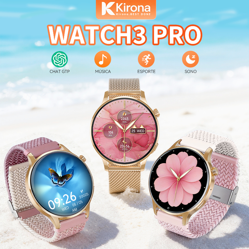 relogio smartchwatch feminino watch3pro relógio digital feminino inteligente esporte Nfc Android iOS