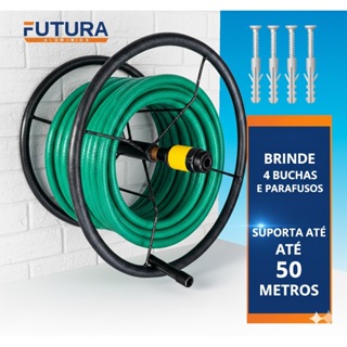 Suporte para mangueira de jardim giratório enrolador de mangueira 50 metros em Oferta na Shopee