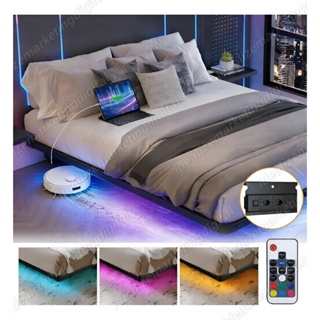 Estrutura De Cama De Metal Flutuante Casal C/tomada+rgb Led Preto Hot Wheels em Oferta na Shopee