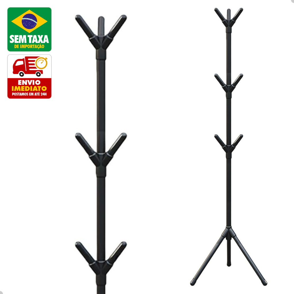Mancebo Cabideiro de Chão com 9 Ganchos em Plástico 162cm Organizador de Roupas Bolsas Chapéus em Oferta na Shopee