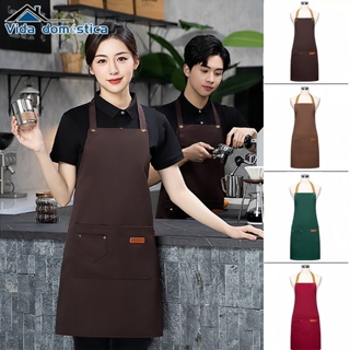 Avental À Prova D'Água com Bolso Grande e Correias de Ombro Ajustáveis Unissex para Café e Cozinha em Oferta na Shopee