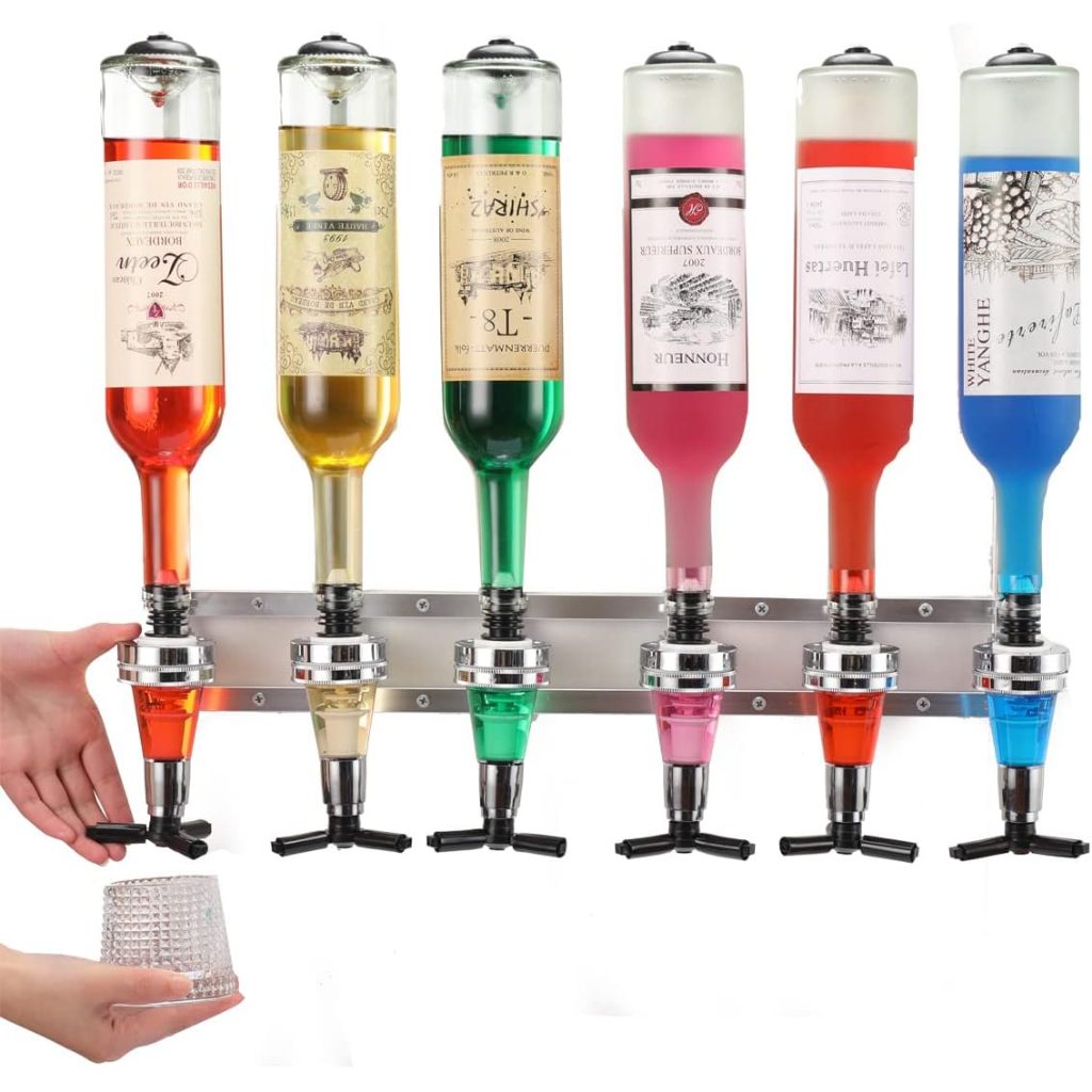 Dispenser De Bebidas Dispensador Dosador Parede 6 Garrafas 30mlBico ajustável para Vinho Cerveja bebidas alcóolicas em Oferta na Shopee