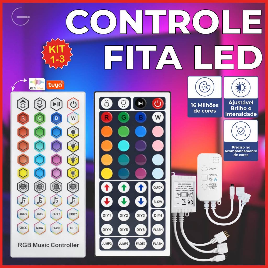 Controle Fita Led Smart Musica RGB via Aplicativo Tuya em Oferta na Shopee