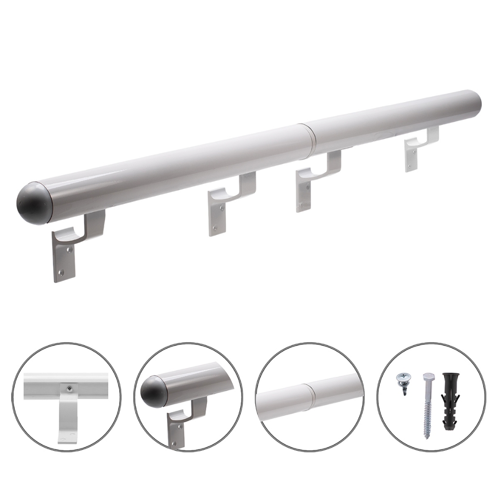 Tubo Corrimão de Alumínio 5,30m Bipartido Ideal para Escadas Longas