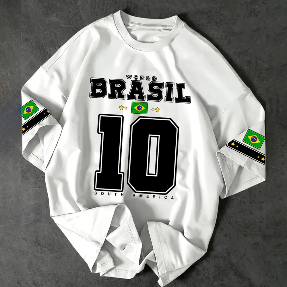 Camisa Camiseta Blusa Oversized Brasil 10 Copa do Mundo South America Brasil