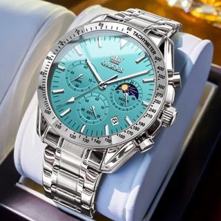 OLEVS relógio masculino à prova d'água na cor azul Tiffany multifuncional de luxo formal 3618 em Oferta na Shopee