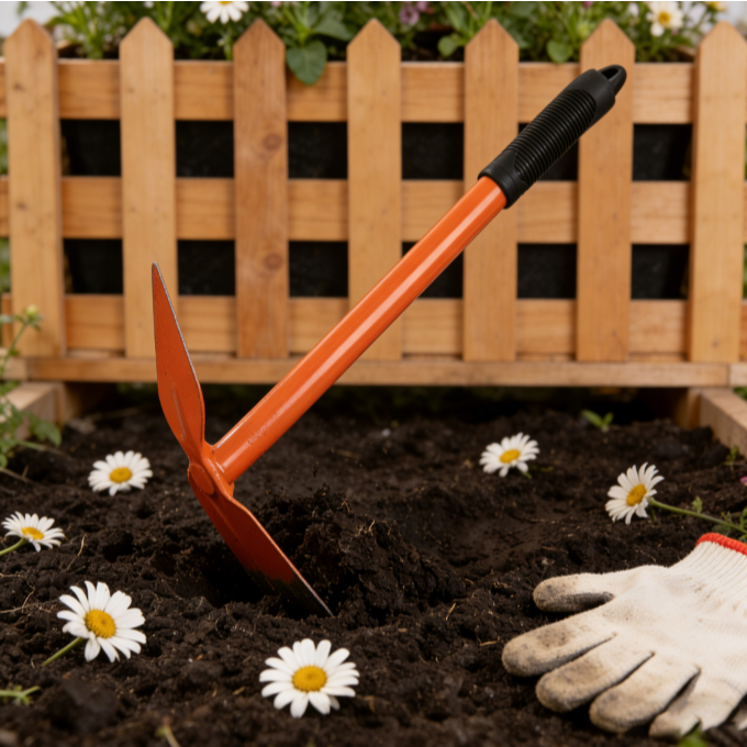 Sacho pontas Com cabo Madeira 60cm Para Prospecção Jardim Enxadinha
