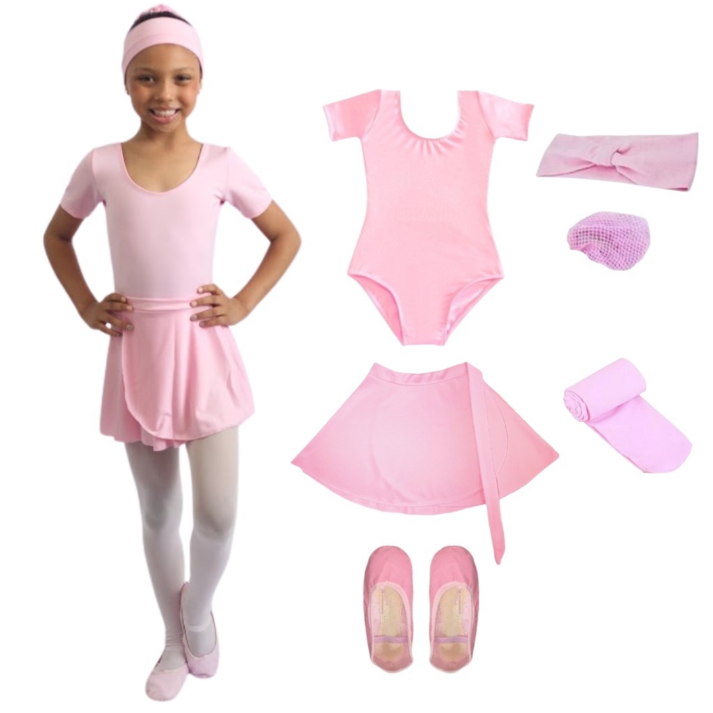 Kit Roupa De Ballet 6 Itens Infantil C/ Collant Meia Manga LEIA A DESCRIÇÃO DO ANÚNCIO em Oferta na Shopee