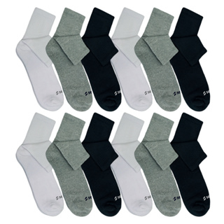 Kit Até 12 Pares Meia Adulto Cano Médio Algodão Branco Preto Cinza Casual Esportiva. em Oferta na Shopee