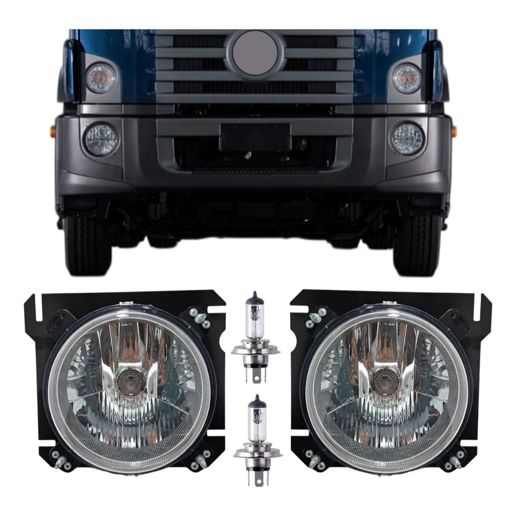 Par Farol Caminhão Vw Constellation 13180 24-250E Com Lâmpadas