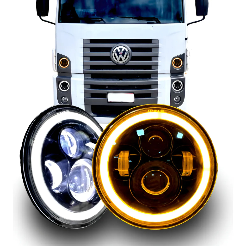 Farol Led Angel Eyes Drl Vw Constellation Delivery Alto Baixo Posição Lanterna em Oferta na Shopee