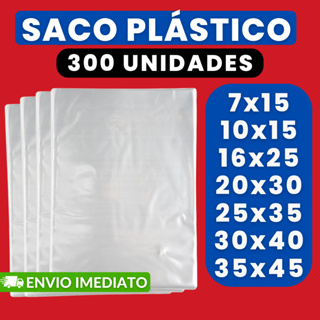 Kit 300 Unidades De Saco Transparente Polipropileno Sem Aba Adesiva Resistente Premium Brilhoso em Oferta na Shopee