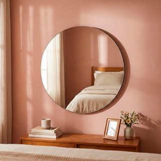 Espelho Redondo 60cm Lapidado c/ Fita Dupla Face para Ambientes Sofisticados e Modernos em Oferta na Shopee