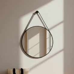 Espelho Decorativo Adnet 30CM + Suporte Completo - Casa Domo