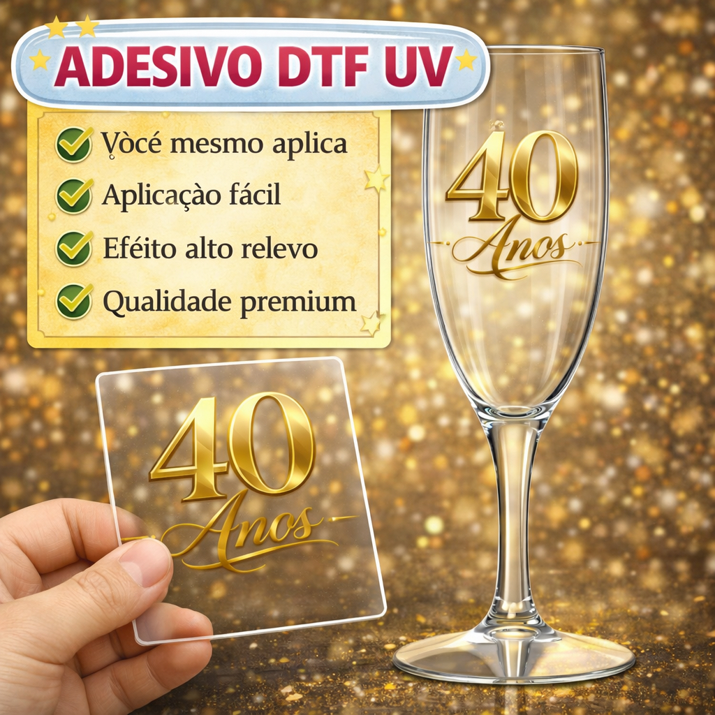 Kit Taças 40, 50 e 60 Anos para Aniversários e Festas– Lembrancinhas Envio Imediato