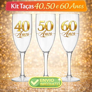 Kit Taças 40, 50 e 60 Anos para Aniversários e Festas– Lembrancinhas Envio Imediato em Oferta na Shopee