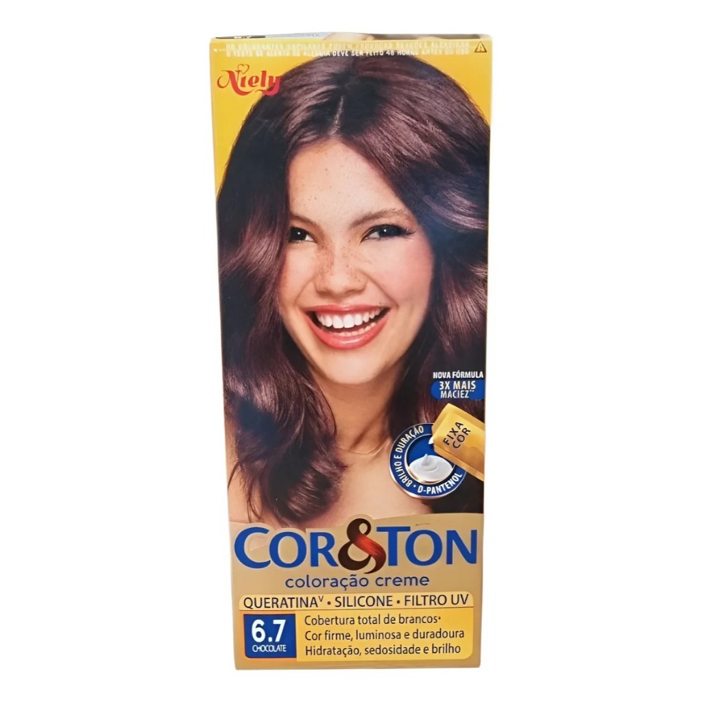 Tintura Cor&Ton Niely Mimi Kit 6.7 Chocolate em Oferta na Shopee