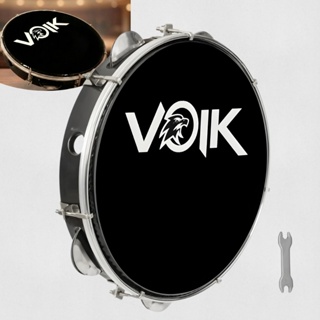 Pandeiro Profissional 10" Pele Leitosa Preto Voik PV10-BK em Oferta na Shopee