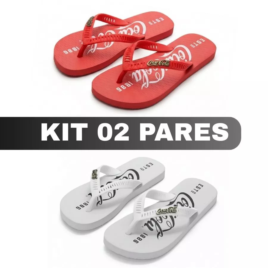 Kit 2 Pares de Chinelo Masculino Sandalia de Dedo Coca Cola Barato Leve, Macio e Perfeito para o Verão Simples em Oferta na Shopee
