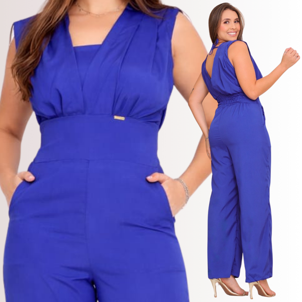 Macacão Longo Feminino Social Para Trabalho Macacão Elegante Casual