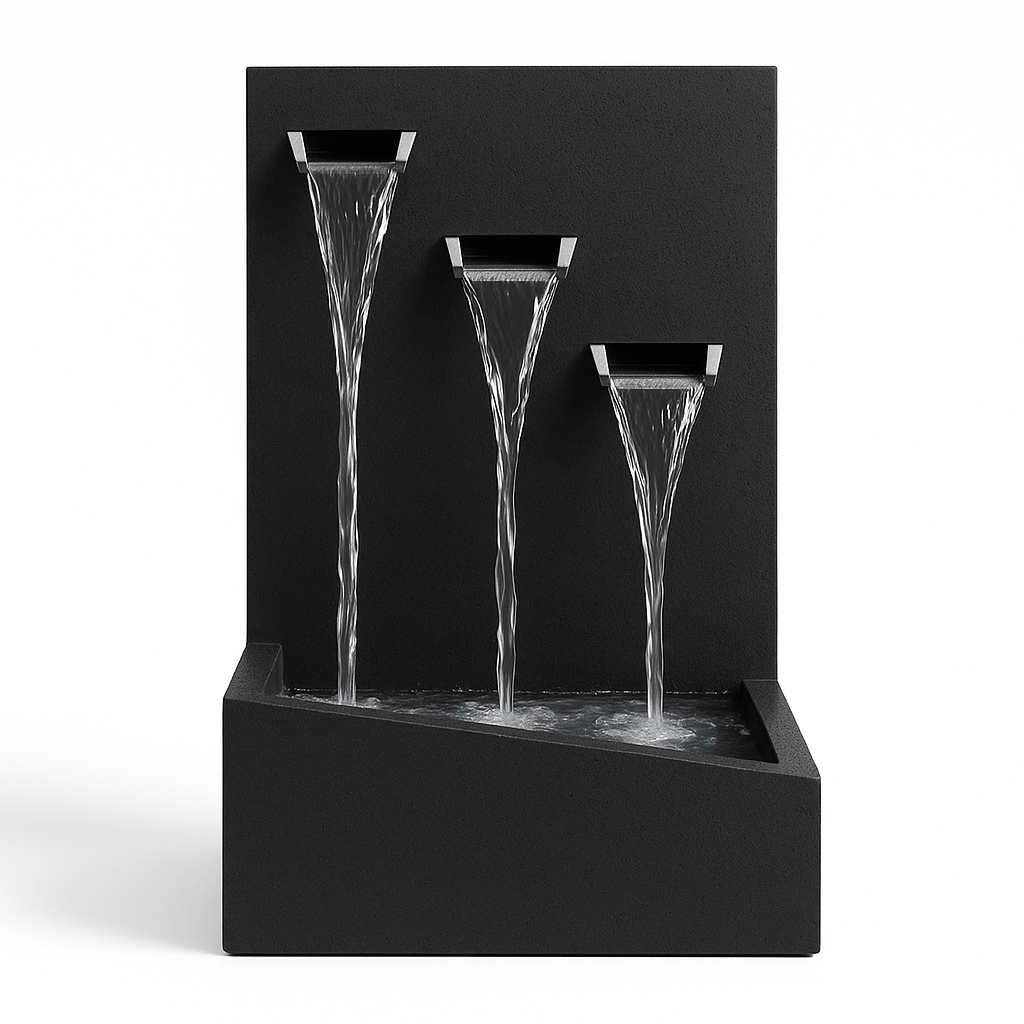 Fonte de Água Painel 3 Quedas Grande Luxo Efeito Cachoeira Relaxamento Poliresina Entrega Rápida