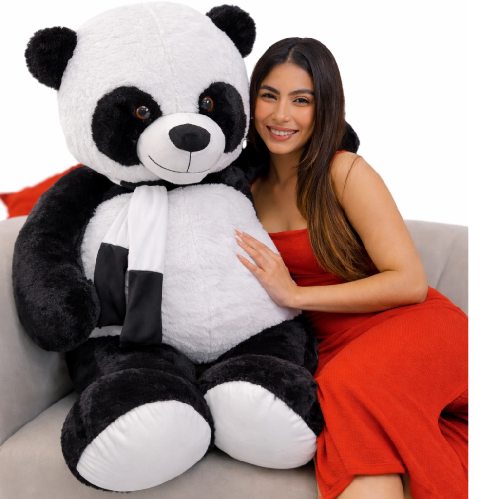 Panda Gigante de Pelúcia Grande 140cm Antialérgico Super Fofo