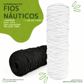 Fio Náutico DFStortorelli 4mm 200g Cordão Macramê/bolsa, Crochê e Tricô 100m Colorido 100% poliéster em Oferta na Shopee