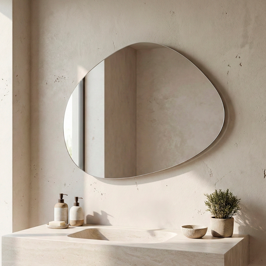 Espelho Decorativo Orgânico 80x60cm Para Sala Lavabo Escritório - Casa Domo em Oferta na Shopee